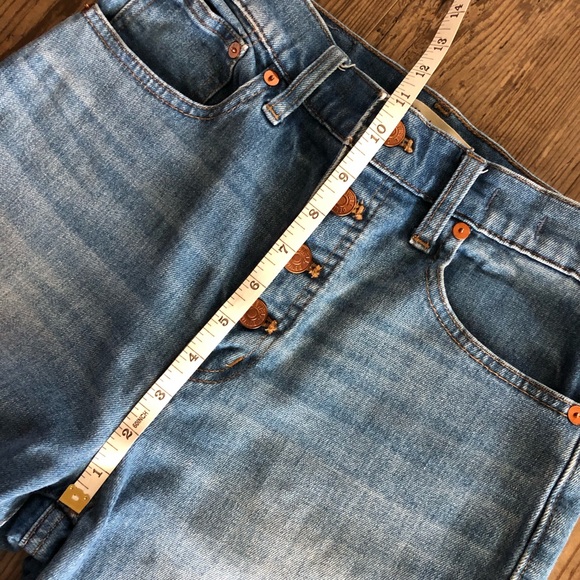Madewell Slim Wide Leg Crop Jeans With Button Fly - Picture 7 of 8